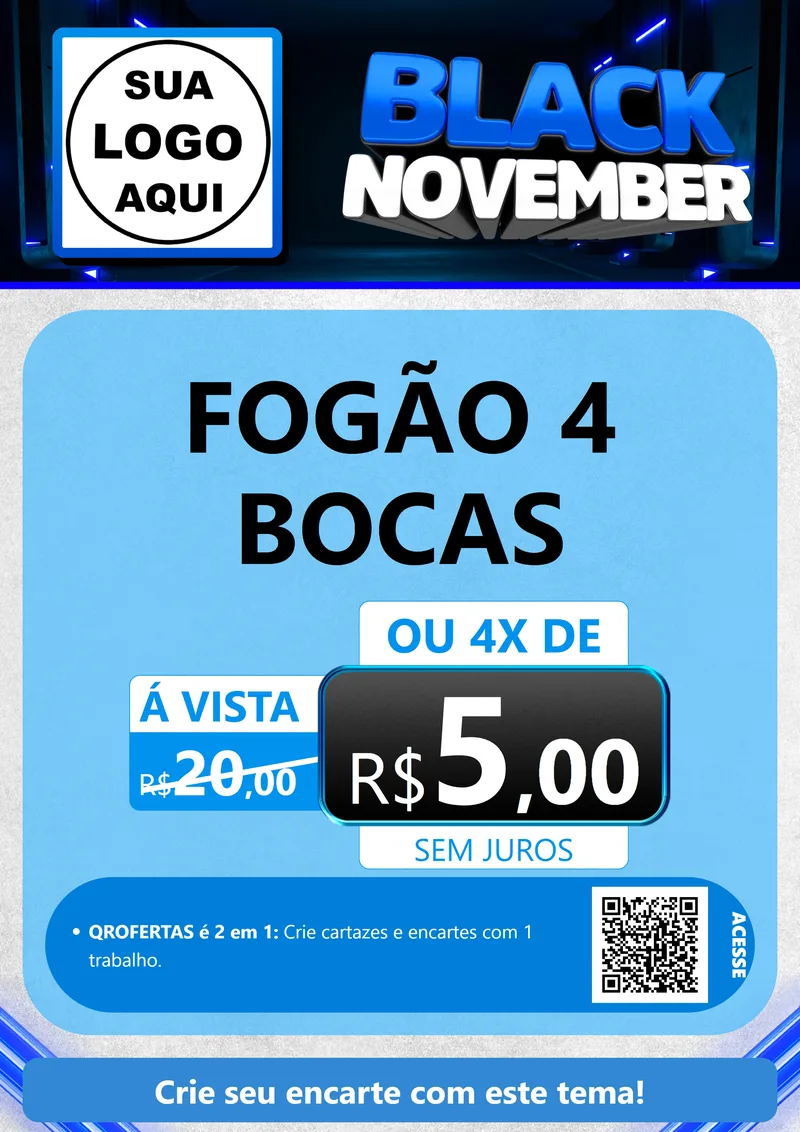 Modelo de Cartaz para Cartaz A4 Vertical com o tema Black November para Móveis e Eletro