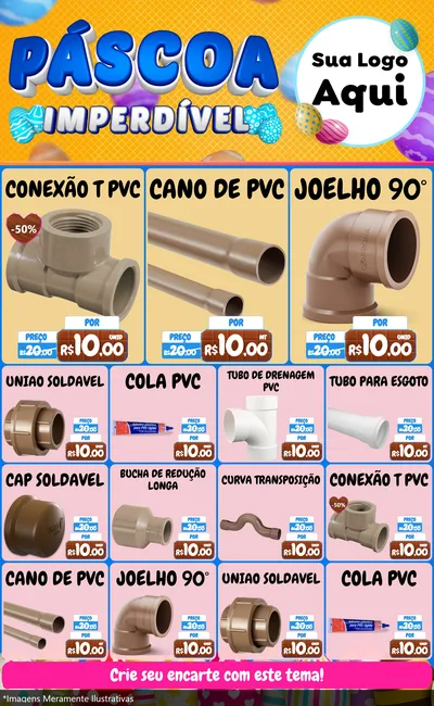 Modelo de Encarte para Encarte Grande com o tema Páscoa Imperdível para Tubos e conexões
