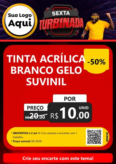 Modelo de Cartaz para Cartaz A4 Vertical com o tema Sexta Turbinada para Tintas e Ferramentas