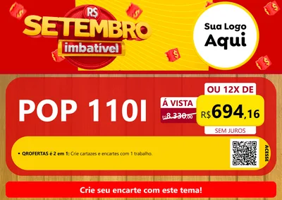 Modelo de Cartaz para Cartaz A4 Horizontal com o tema Setembro Imbatível para Concessionaria de Motos