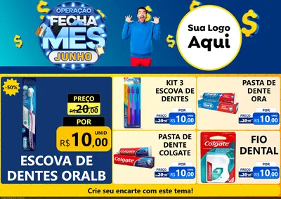Modelo de Encarte para Encarte A4 Horizontal com o tema Operação Fecha Mês, Junho para Higiene Pessoal