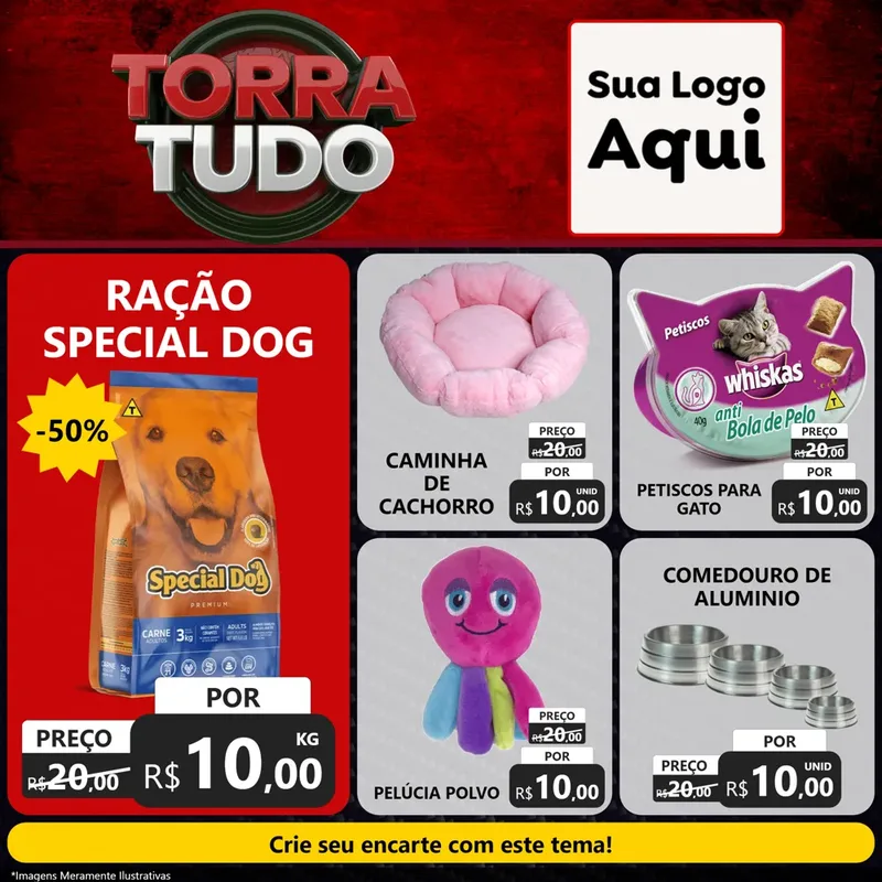 Modelo de Rede Social para Feed Facebook com o tema Torra Tudo para Pet Shop