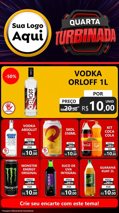 Modelo de Rede Social para Stories com o tema Quarta Turbinada para Distribuidora de bebidas