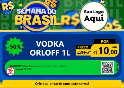 Modelo de Cartaz para Cartaz A4 Horizontal com o tema Semana Do Brasil para Distribuidora de bebidas