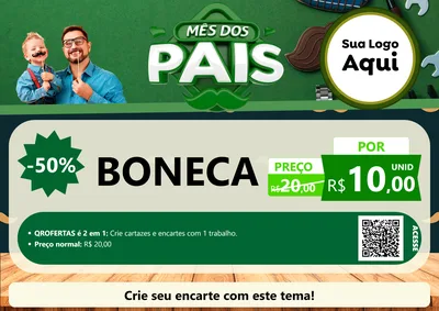 Modelo de Cartaz para Cartaz A4 Horizontal com o tema Mês dos Pais para Brinquedos