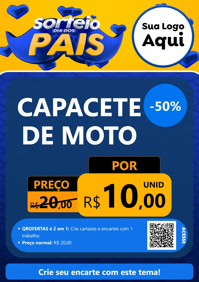 Modelo de Cartaz para Cartaz A4 Vertical com o tema Sorteio Dia dos Pais para Moto peças