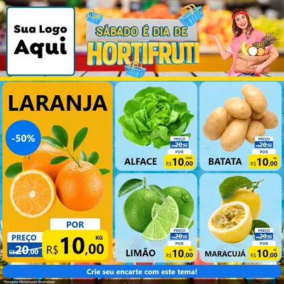 Modelo de Rede Social para Feed Facebook com o tema Sábado É Dia de Hortifruti para Hortifrúti
