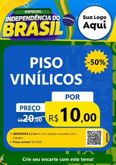 Modelo de Cartaz para Cartaz A4 Vertical com o tema Especial Independência do Brasil para Material para Construção