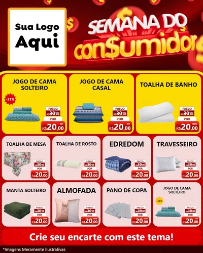 Modelo de Rede Social para Feed Instagram com o tema Semana do Consumidor para Cama, Mesa e Banho