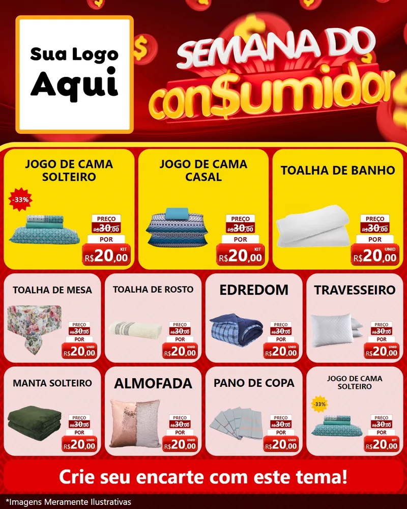 Modelo de Rede Social para Feed Instagram com o tema Semana do Consumidor para Cama, Mesa e Banho