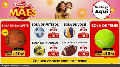 Modelo de TV para TV Horizontal com o tema Semana das Mães para Artigos Esportivos