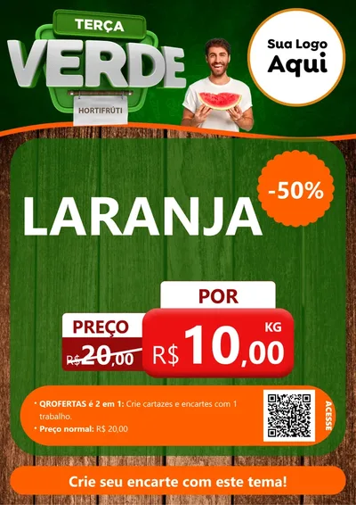 Modelo de Cartaz para Cartaz A4 Vertical com o tema Terça Verde para Hortifrúti
