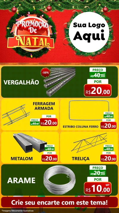 Modelo de TV para TV Vertical com o tema Promoção de Natal para Ferragens