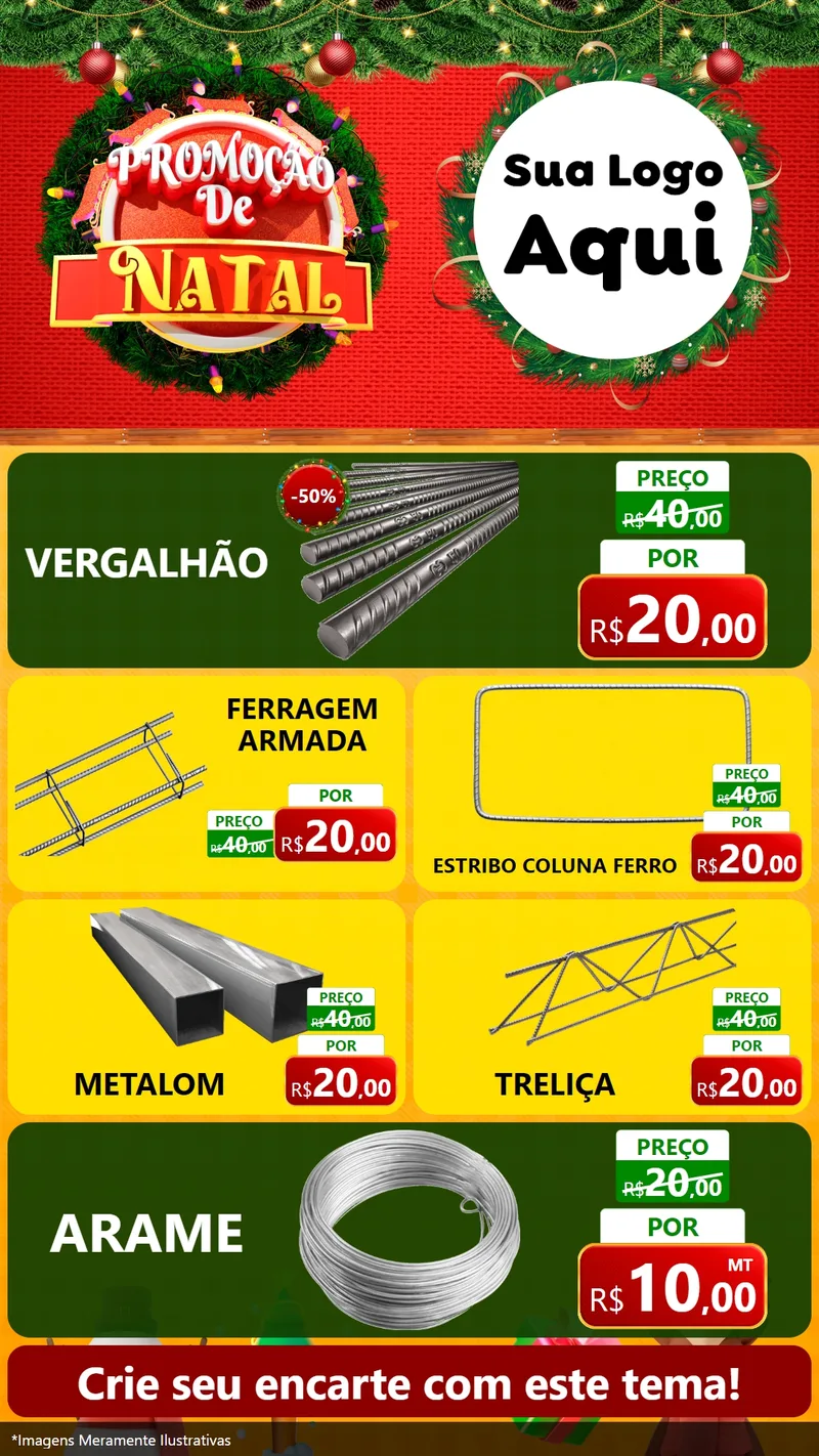 Modelo de TV para TV Vertical com o tema Promoção de Natal para Ferragens