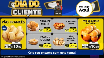 Modelo de TV para TV Horizontal com o tema Dia Do Cliente para Padaria