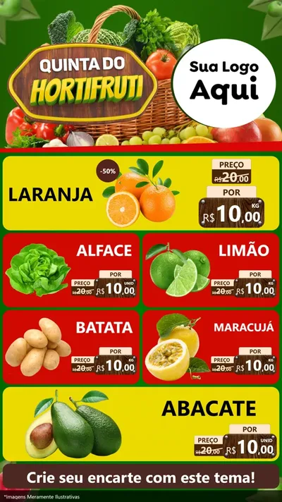 Modelo de TV para TV Vertical com o tema Quinta do Hortifrúti para Hortifrúti