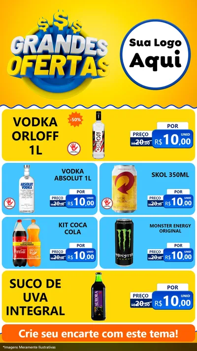 Modelo de TV para TV Vertical com o tema Grandes Ofertas para Distribuidora de bebidas