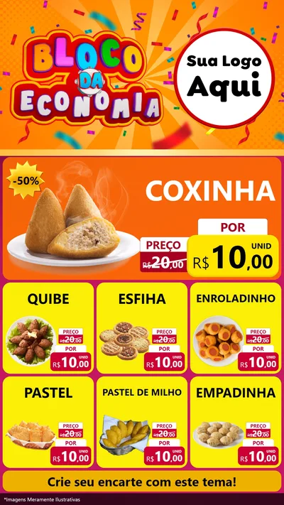 Modelo de Rede Social para Stories com o tema Bloco da Economia para Salgadaria
