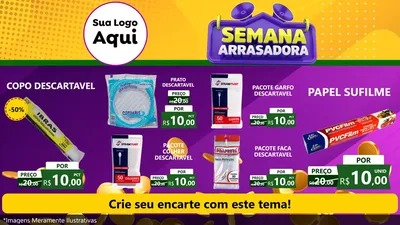 Modelo de TV para TV Horizontal com o tema Semana Arrasadora para Embalagens