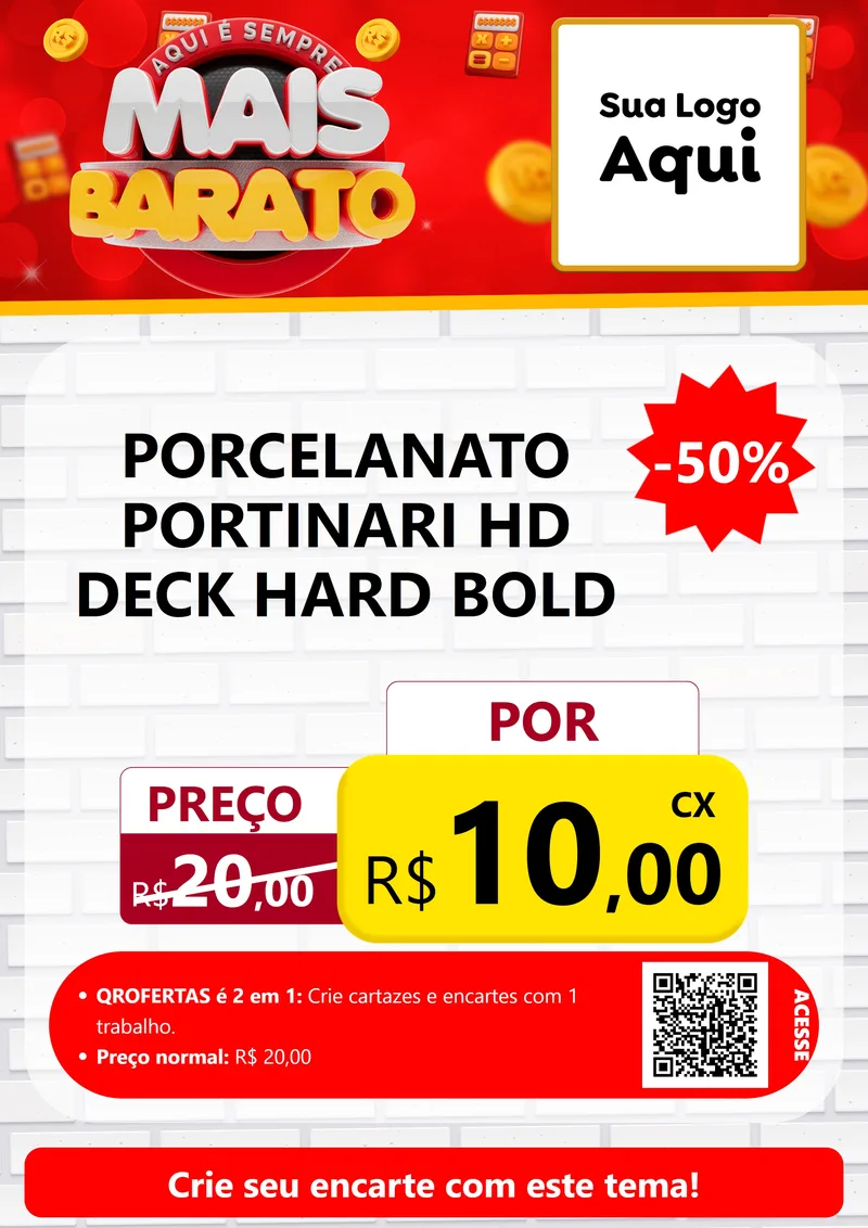 Modelo de Cartaz para Cartaz A4 Vertical com o tema Mais Barato para Pisos e revestimentos