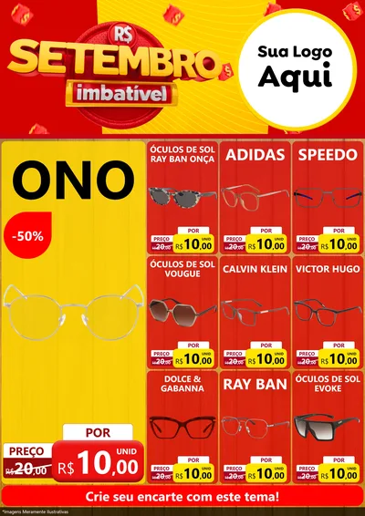 Modelo de Encarte para Encarte A4 Vertical com o tema Setembro Imbatível para Óticas