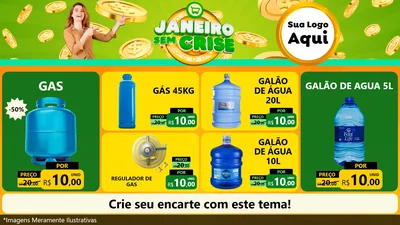 Modelo de TV para TV Horizontal com o tema Janeiro Sem Crise para Água e gás