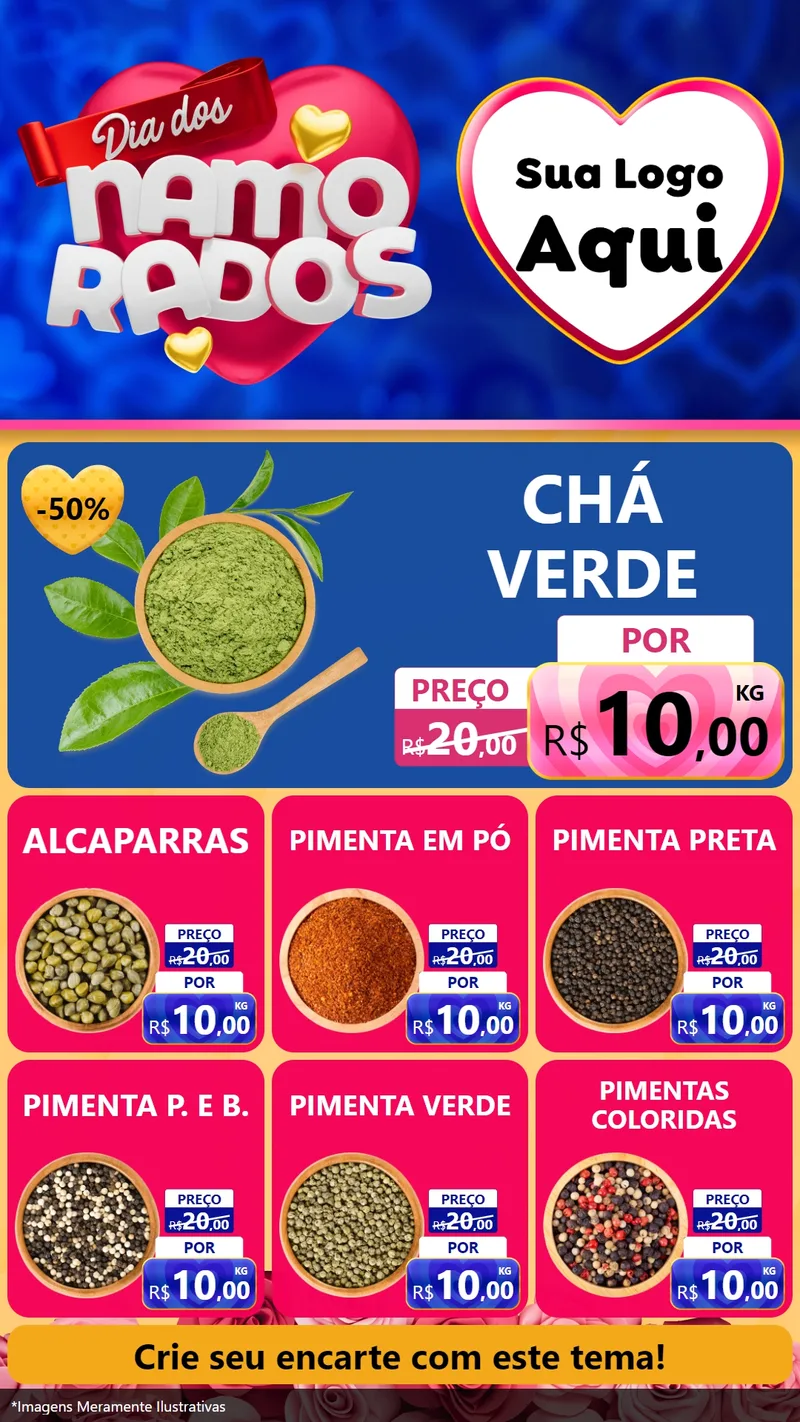 Modelo de Rede Social para Stories com o tema Dia dos namorados para Produtos Naturais