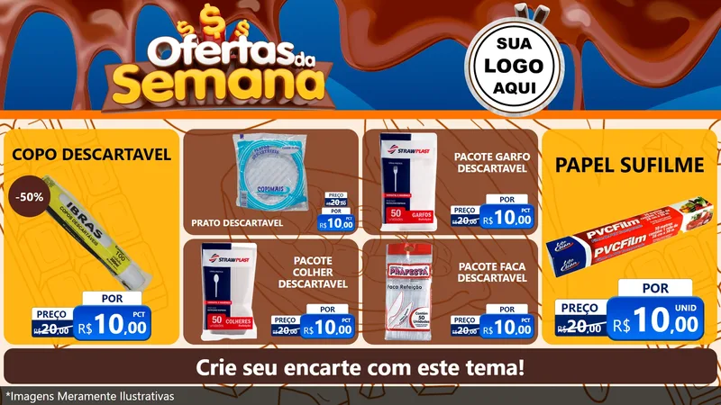 Modelo de TV para TV Horizontal com o tema Ofertas da Semana - Páscoa para Embalagens