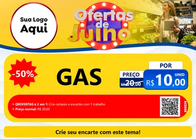 Modelo de Cartaz para Cartaz A4 Horizontal com o tema Ofertas de Julho para Água e gás