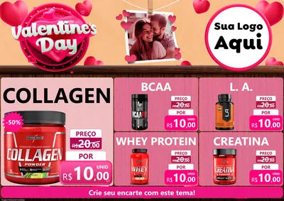 Modelo de Encarte para Encarte A4 Horizontal com o tema Valentine's Day para Suplementos alimentares