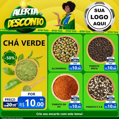 Modelo de Rede Social para Feed Facebook com o tema Alerta de Desconto para Produtos Naturais