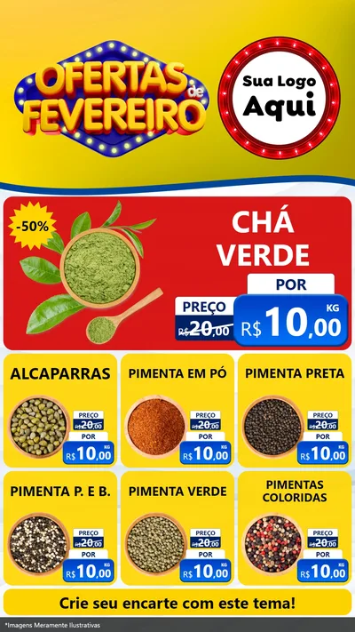 Modelo de Rede Social para Stories com o tema Ofertas de Fevereiro para Produtos Naturais