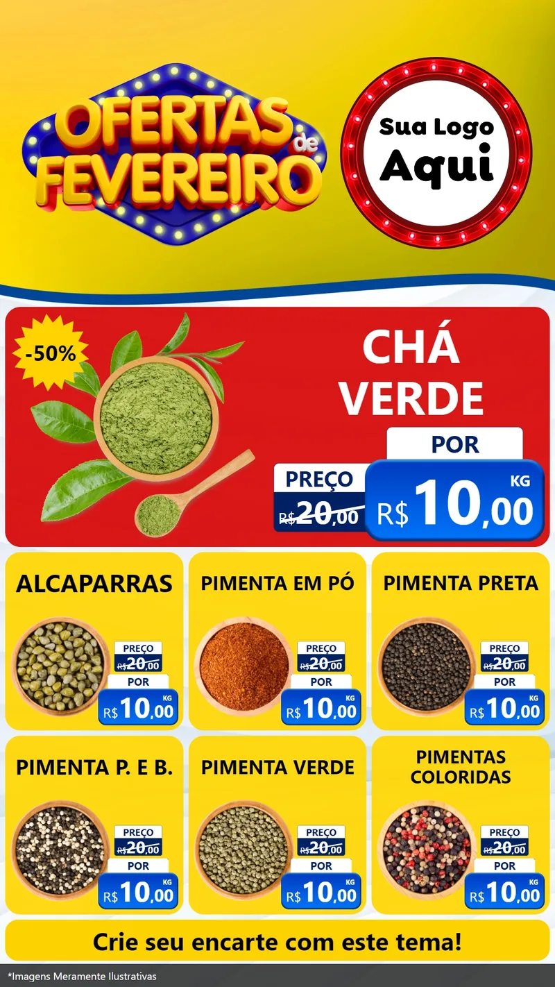 Modelo de Rede Social para Stories com o tema Ofertas de Fevereiro para Produtos Naturais