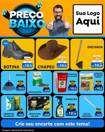 Modelo de Rede Social para Feed Instagram com o tema Preço Baixo para Agropecuária