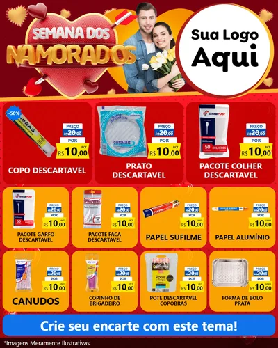 Modelo de Rede Social para Feed Instagram com o tema Semana dos Namorados para Embalagens
