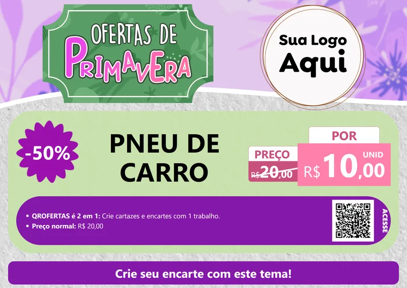 Modelo de Cartaz para Cartaz A4 Horizontal com o tema Ofertas de Primavera para Auto peças