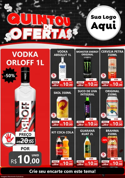Modelo de Encarte para Encarte A4 Vertical com o tema Quintou de Ofertas para Distribuidora de bebidas
