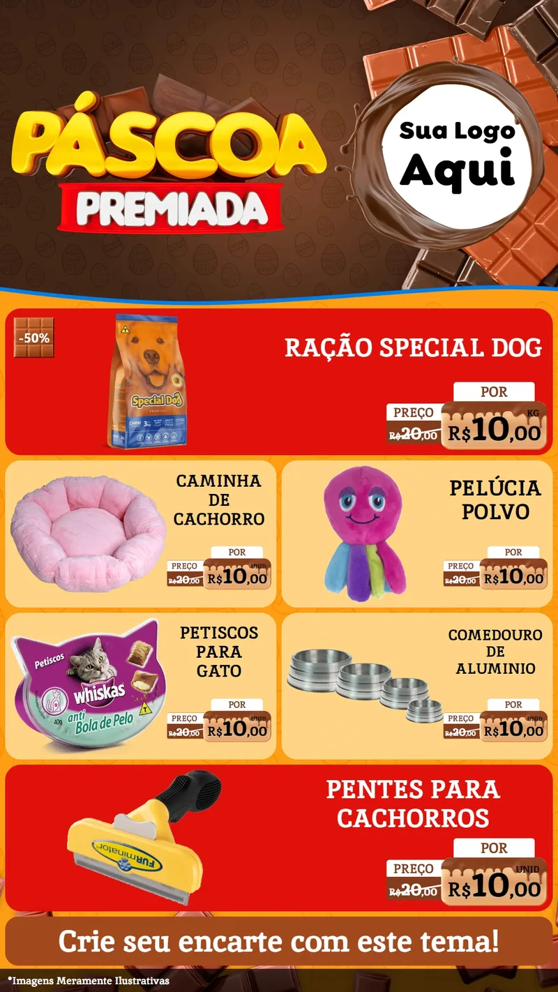 Modelo de TV para TV Vertical com o tema Páscoa Premiada para Pet Shop
