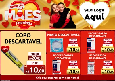 Modelo de Encarte para Encarte A4 Horizontal com o tema Semana das Mães Premiada para Embalagens