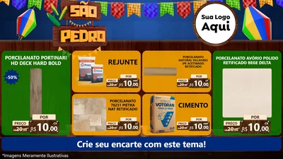Modelo de TV para TV Horizontal com o tema São Pedro para Pisos e revestimentos