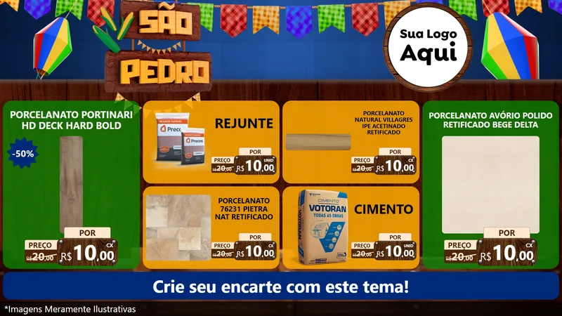Modelo de TV para TV Horizontal com o tema São Pedro para Pisos e revestimentos