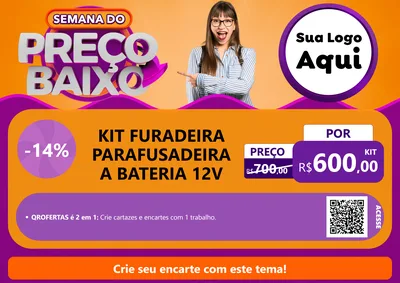 Modelo de Cartaz para Cartaz A4 Horizontal com o tema Semana do Preço Baixo para Maquinas e Ferramentas