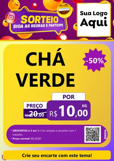 Modelo de Cartaz para Cartaz A4 Vertical com o tema Sorteio para Produtos Naturais