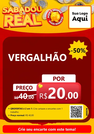 Modelo de Cartaz para Cartaz A4 Vertical com o tema Sabadou do Real para Ferragens
