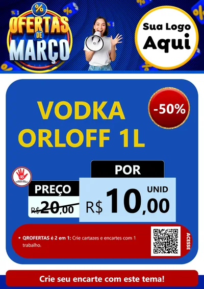 Modelo de Cartaz para Cartaz A4 Vertical com o tema Ofertas de Março para Distribuidora de bebidas