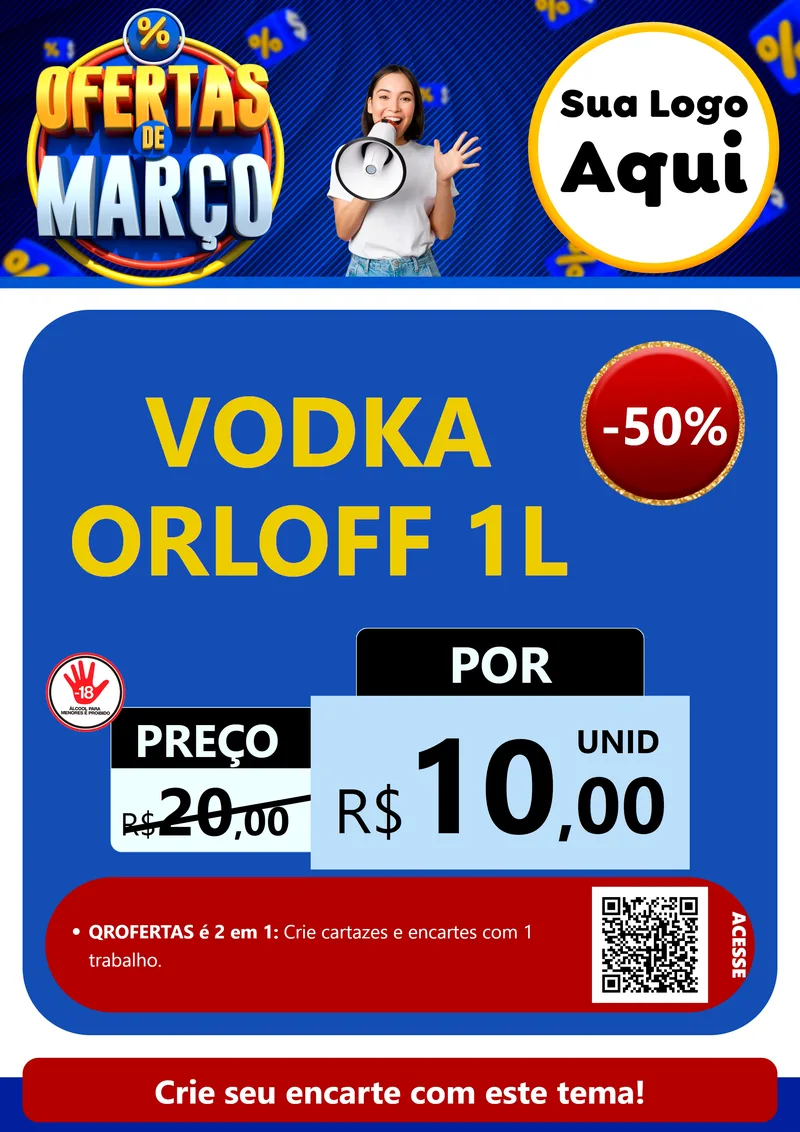 Modelo de Cartaz para Cartaz A4 Vertical com o tema Ofertas de Março para Distribuidora de bebidas