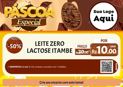 Modelo de Cartaz para Cartaz A4 Horizontal com o tema Páscoa Especial para Frios e Laticínios