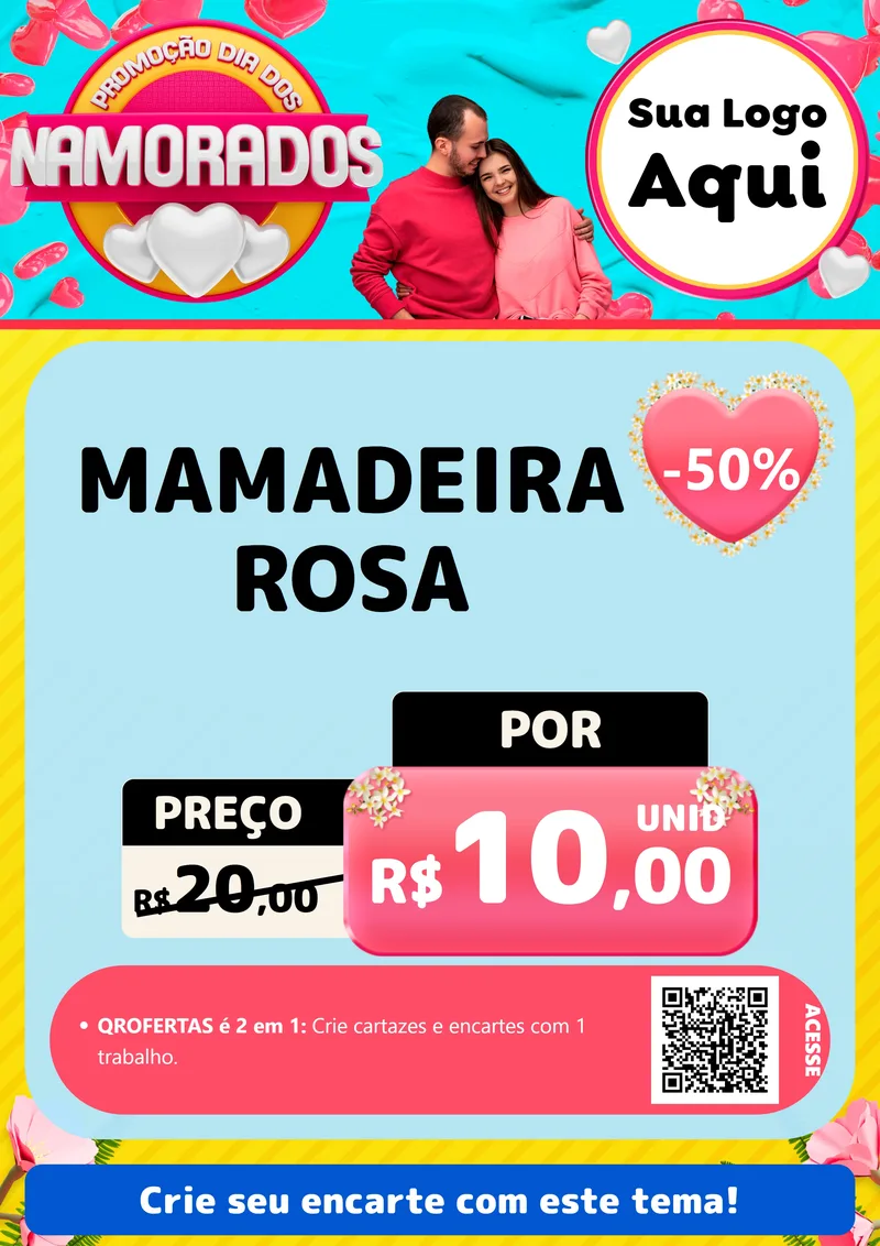 Modelo de Cartaz para Cartaz A4 Vertical com o tema Promoção Dia dos Namorados para Bebês