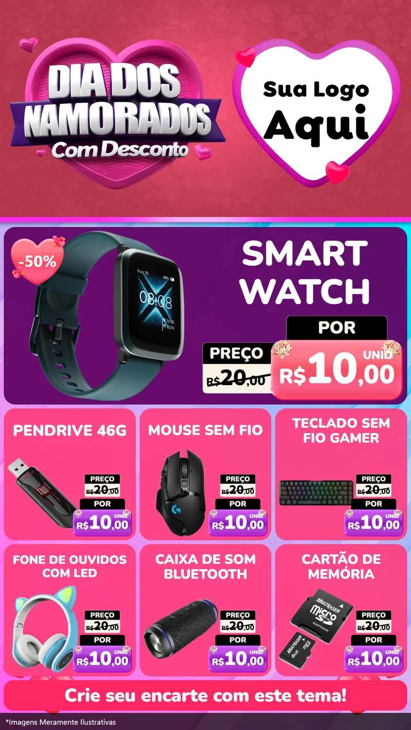 Modelo de Rede Social para Stories com o tema Dia Dos Namorados Com Desconto para Informática