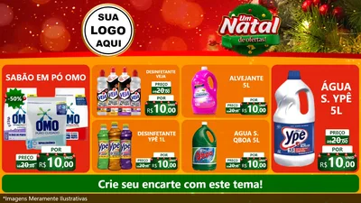 Modelo de TV para TV Horizontal com o tema Um Natal de Ofertas para Produtos de Limpeza